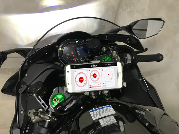 OBD Ninja on motorcycle cockpit